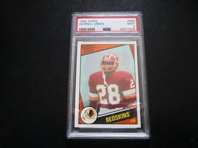 Tarjeta de fútbol americano Darrell Green 1984 Topps Rookie # 380 PSA 9 como nueva Foto 1 de 3