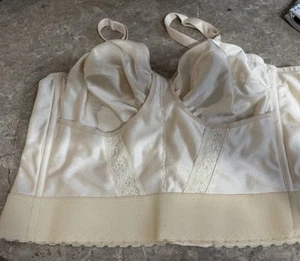 VINTAGE DO-ALL Q T FOUNDATIONS LONGLINE BRA ! SIZE 40 C. LIGHT PINK - Picture 1 of 7