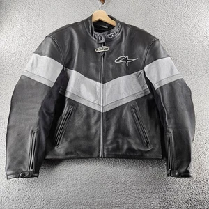 Alpinestars Jacket Mens 44 Black Cow Leather Motorcycle Riding Biker Vintage - Picture 1 of 18