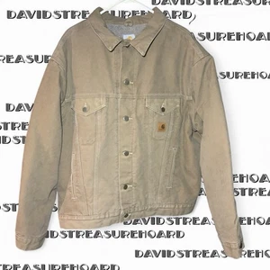 Carhartt Jacket Mens 2XL Tan J233-FRB Trucker Sherpa Lined Canvas Cowboy Western - Picture 1 of 8