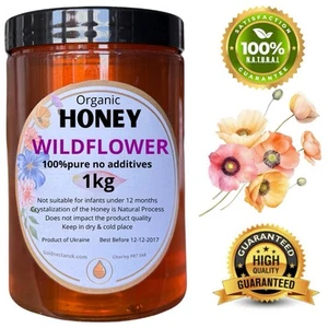 1kg HONEY WILDFLOWER 100% NATURAL PURE RAW ORGANIC (NEW HARVEST) UNPROCESSED - Picture 1 of 5