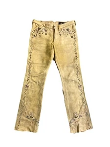 RRL Ralph Lauren Distressed Leder Western/Rodeo bestickt Hose 30x30 - Bild 1 von 18