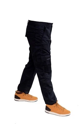Men's Cargo Combat Black Work Trouser By PRIMAZON - Size 32 to 38 and Leg 30 -32 - Image 1 of 4