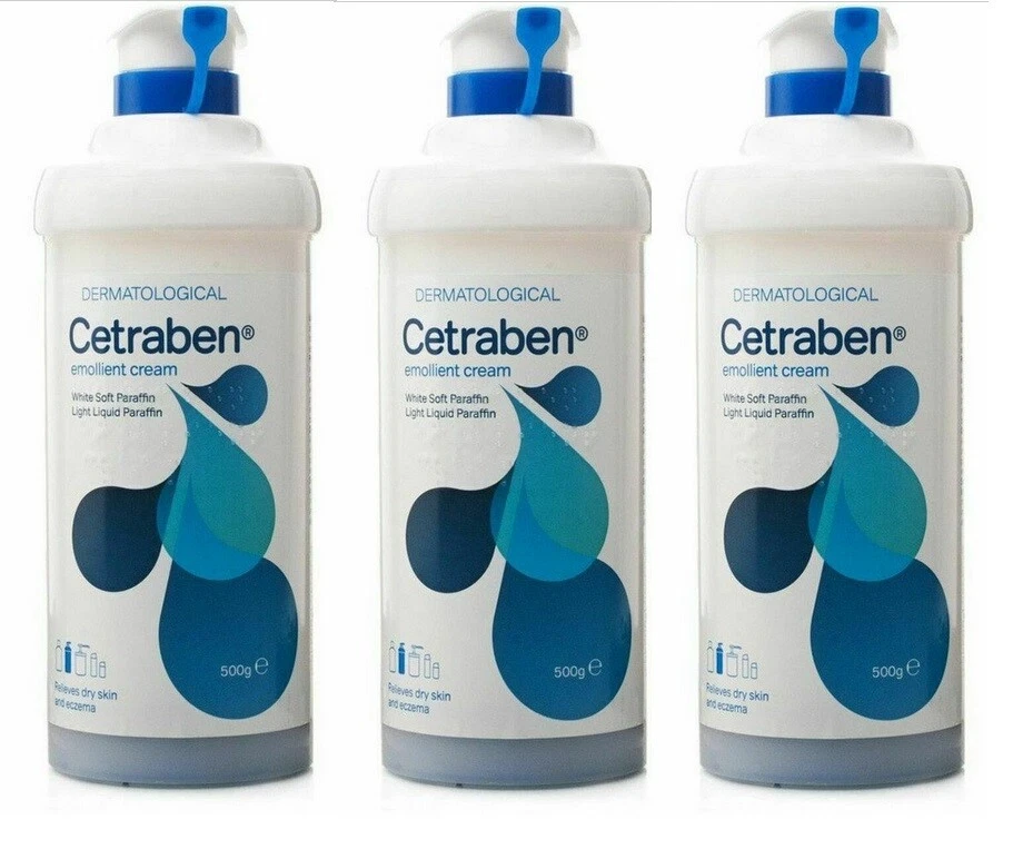 Cetraben Emollient Cream relief from eczema, soothe & soften dry skin-3x 500g