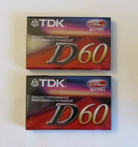 TDK D60 - High Output Normal Bias IEC I/Type I - Cassette - New Sealed - 2 Pack - Bild 1 von 3