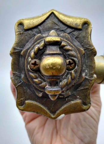 Antique Ornate Brass Entry Door Lock Cover