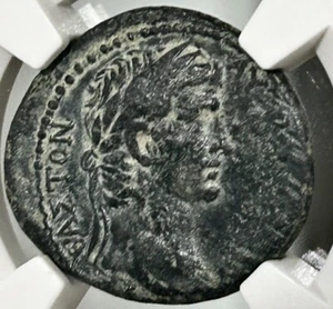 Claudio Misia Pérgamo AE20 AD 41-54 Templo Estatua de Augusto NGC VF - Imagen 1 de 5