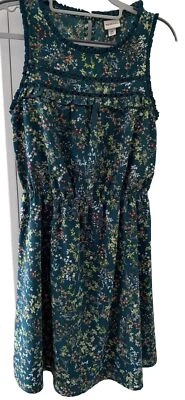 Merona Brand, XS, Green Floral Sleeveless Spring Summer Dress, Very Pretty - Image 1 of 4