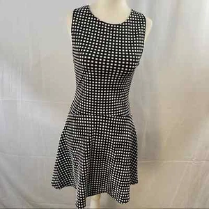 Shameless Black & White Textured Check Skater Crossover Open Back Dress NWT - Picture 1 of 10