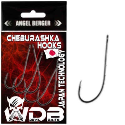 ANGEL BERGER Wild Devil Baits Cheburashka Hooks 5 Stück Einzelhaken Jighaken Angelhaken Haken