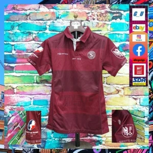 BORDEAUX BURGUNDY POLO RUGBY CLUB SERVETTE RC GENÈVE 1890 JERSEY FOURTEEN M - Foto 1 di 12