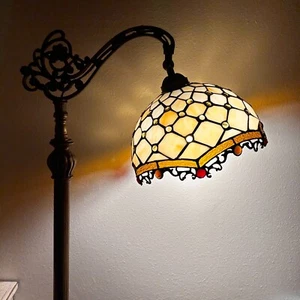 Tiffany Style Floor Lamp Gold Stained Glass Gooseneck Adjustable 63'H*20"W*12"D - Picture 1 of 8
