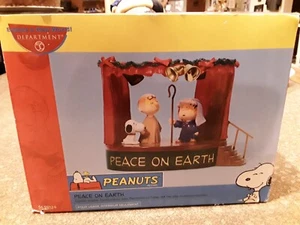 Peanuts Department 56 Ceramic Lighted Christmas Peace On Earth - Picture 1 of 6