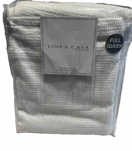 Linea Casa/Sferra Stonewashed Full/Queen Matelasse Coverlet White 100% Ctn NIP - Picture 1 of 3