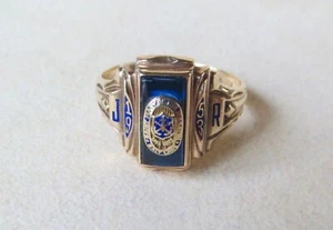 10 Karat Gelbgold St Mary Wasatch Schulklasse Ring Saphir "JR" 4,39 Gramm "JR" - Bild 1 von 21