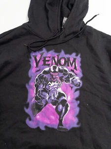 Spiderman Marvel Venom Hoodie Herren Large schwarz Grafikdruck Pullover Sweater - Bild 1 von 12