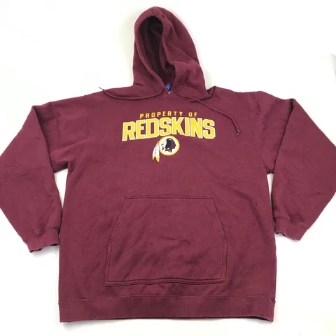 Washington Redskins Sweater Hoodie Size Large L Reebok Red Pullover Hooded Adult Cover