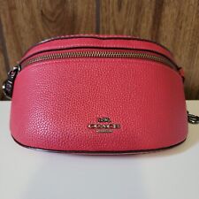 Coach Pebble Leather Belt Bag Fanny Pack Red 39939