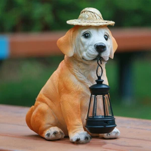Resin Garden Dog Statues Creative Outsides Decorations for Yard Patio Lawn Porch - Picture 1 of 9