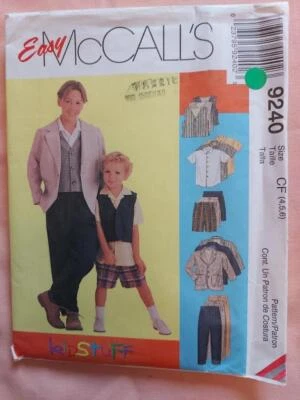 McCall's 9240 Easy Child's Jacket, Vest, Shirt, Pants & Shorts Pattern Size 4-6 - Image 1 of 2