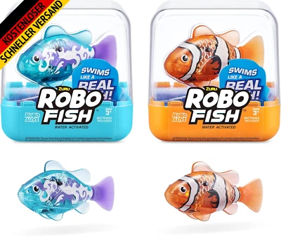 BESUCHE DEN ROBO ALIVE-STORE ROBO ALIVE Robo Fish Serie 3 Roboter-Fisch, 2Er-Pack, Orange Und Blaugrün, Schwi