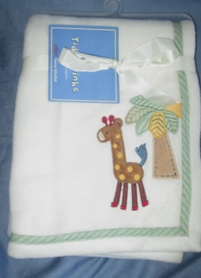 Manta bebé polar TIDDLIWINKS SAFARI: aplique jirafa-palmera. ¡SUAVE! ¡NUEVO!! Foto 1 de 4