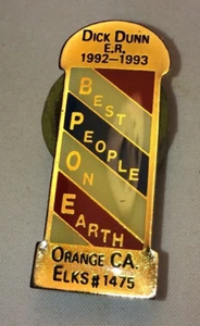 BPOE Elks Pin Elks Lodge #1475, Orange CA, Dick Dunn E.R. 1992-1993, Barber Pole - Picture 1 of 5