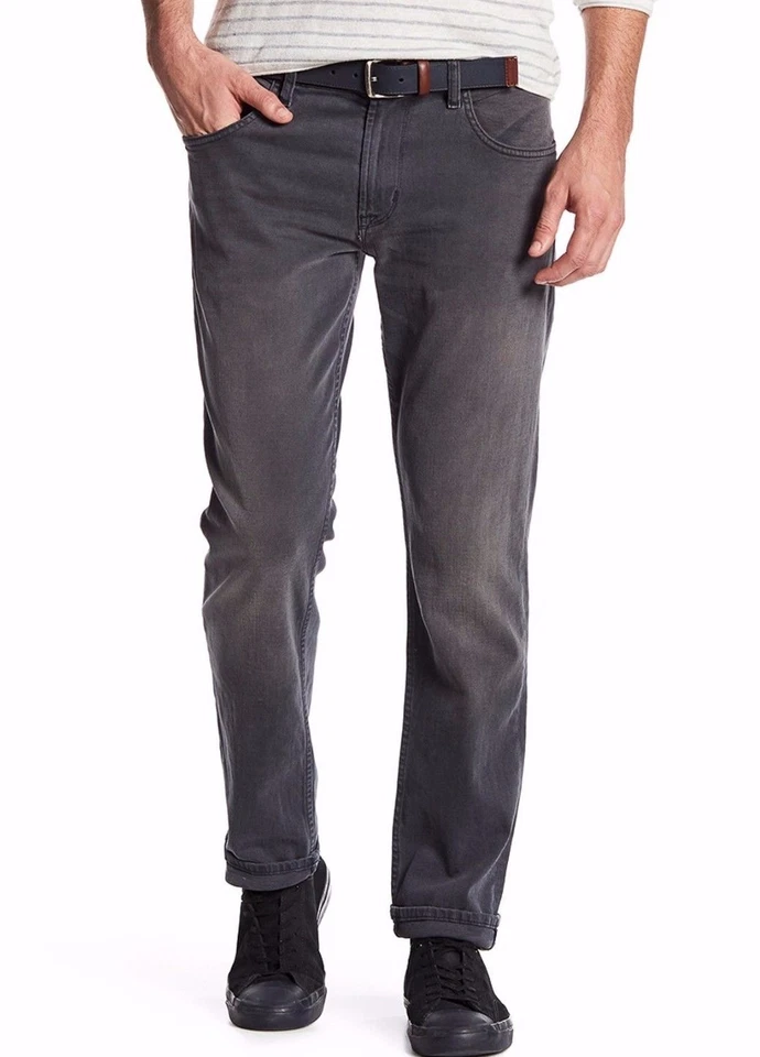 HUDSON Sz30 BLAKE SLIM STRAIGHT STRETCH JEANS PRESS BLACK WASHED