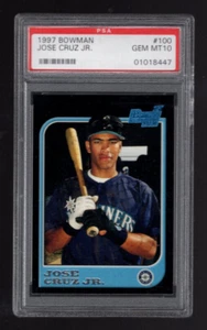 1997 BOWMAN BLACK FIRST ROOKIE CARD #100 JOSE CRUZ JR PSA 10 GEM MINT LOW POP - Picture 1 of 2