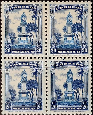 Mexico 1920's MNH Architecture 4 Stamps Quartblock - Image 1 of 2