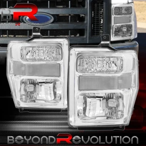 For 2008-2010 F250 F350 F450 SD Replacement Headlight Lamp Chrome Clear Corner - Picture 1 of 5
