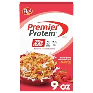 Post Premier Protein Mixed Berry Almond Cereal Protein Cereal Flakes Mixed - Picture 1 of 3