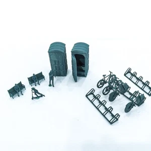 SSMODEL 1:87 Parque Ocio Figuras Bancos Bicicletas Modelo Trenes Diseño - Imagen 1 de 3