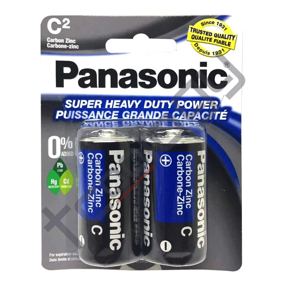 2x Panasonic C Batteries Super Heavy Duty Power Carbon Zinc Battery Exp 02/2027 - Image 1 of 2