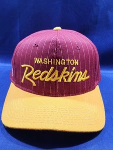 Vintage Washington Redskins Sports Specialties Hat Script Pinstripe Snapback Cap - Picture 1 of 11