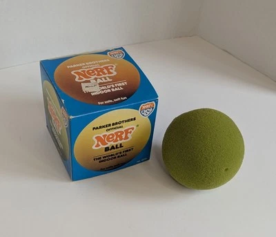 Vintage 1983 Parker Brothers OFFICIAL NERF BALL Green First Indoor Ball w/ Box! - Image 1 of 4