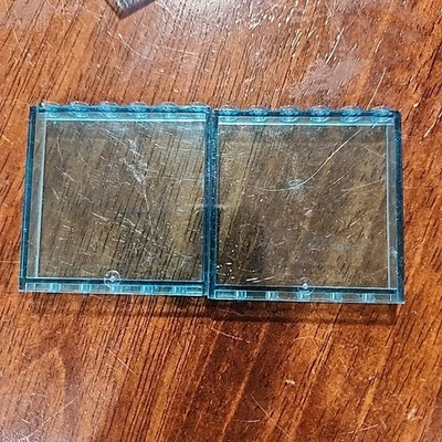 Lego Transparent / Trans-blue Panel 1x6x5 City Walls / Window Parts Qty 2 - Image 1 of 3