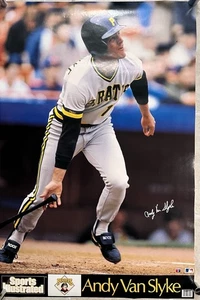Vintage Pittsburgh Pirates Andy Van Slyke Sports illustriertes Poster neuwertig - Bild 1 von 8