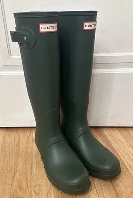 Hunter Original Botas de Lluvia Altas Para Mujer Talla 10 Verdes Exterior Impermeables Altas Foto 1 de 4