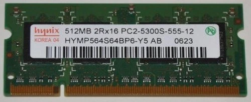 Memory 512MB 2RX16 PC2-5300S-555-12 HYMP564S64BP6-Y5 Ab 0605 DDR2 SDRAM - Image 1 of 3