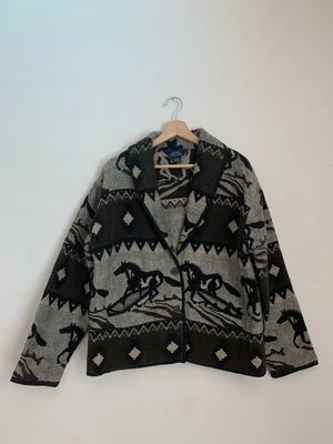 Chaqueta Natural Impressions Mujer Talla L 100% Algodón Tapiz Caballo Tejido Azteca Foto 1 de 4