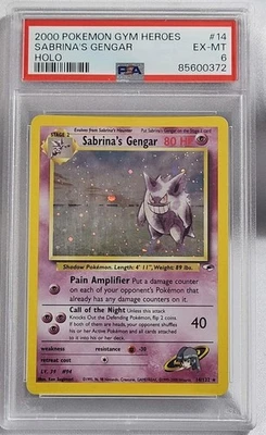 2000 Pokemon Sabrina's Gengar 014/132 Gym Heroes Holo PSA 6 EX-MT - Image 1 of 4