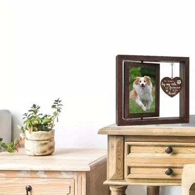 Dog Memorial Display Double-Sided Picture Frame Convenient Photo Display - Image 1 of 4