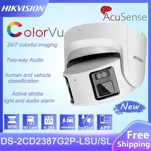 Cámara IP panorámica AcuSense PoE Hikvision DS-2CD2387G2P-LSU/SL 8MP ColorVu 180° - Imagen 1 de 11