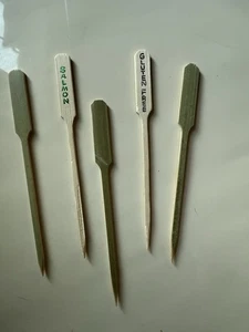 Marcatore Alimentare 200 Spiedini Paddle Picks Legno Bambù 4,5” Glutine Manzo Tacchino Salmone - Foto 1 di 22