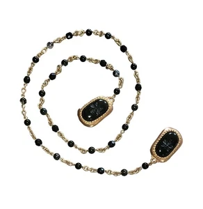 Collar Bolero Lariat Colgante Doble Abejorro Tono Dorado - Imagen 1 de 8