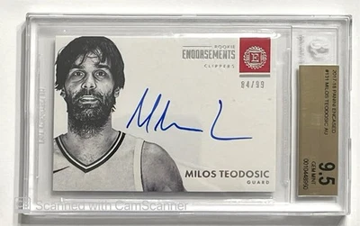 2017 Encased Scripted Signatures /99 Milos Teodosic #170 BGS 9.5 Rookie Auto RC - Image 1 of 2