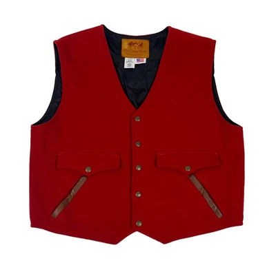 Vintage Schaefer Outfitter Size XL Style 825 Red Wool Blend Western Style Vest - Image 1 of 4