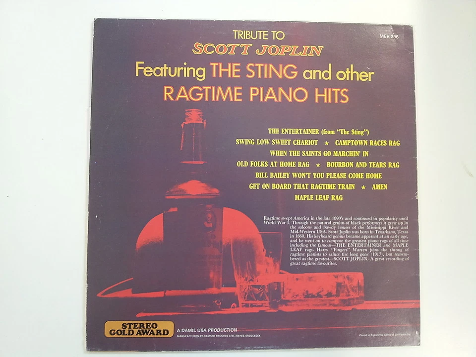 LP SCOTT JOPLIN The sting + Ragtime Piano Hits  MER 396 - Image 1 of 1
