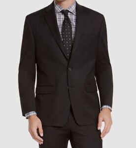 $320 Izod Men's Black Solid Classic-Fit 2 Piece Suit Jacket Pants Size 36S